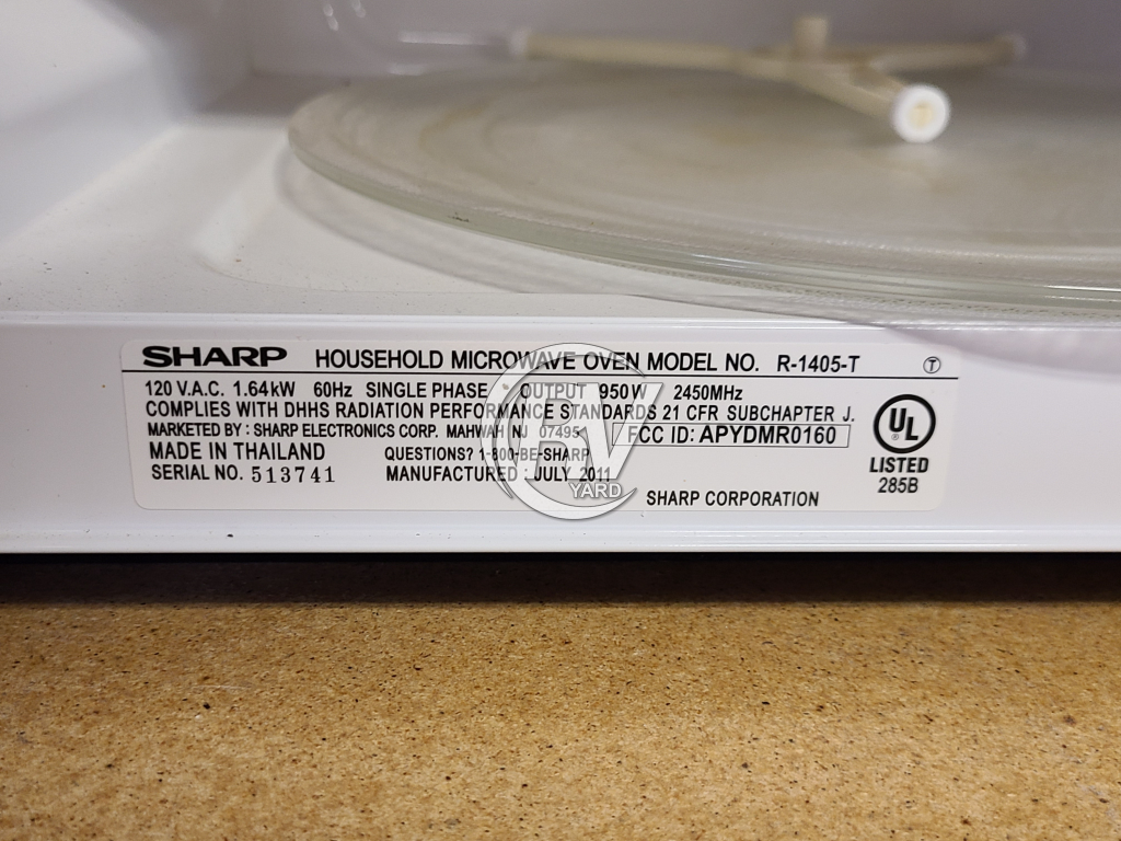 Sharp R-1405-T Microwave Oven Appliances