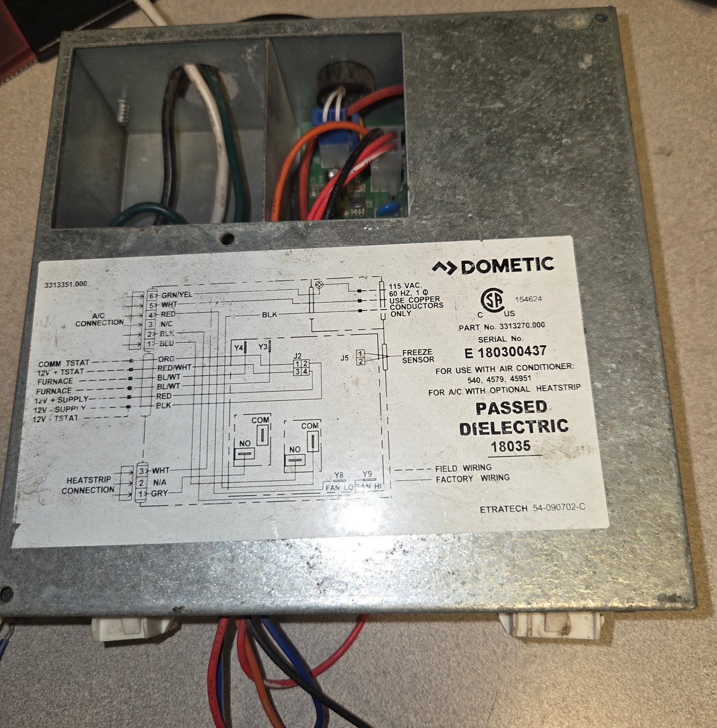 Used Dometic Duo-Therm Control Kit 3313270.000