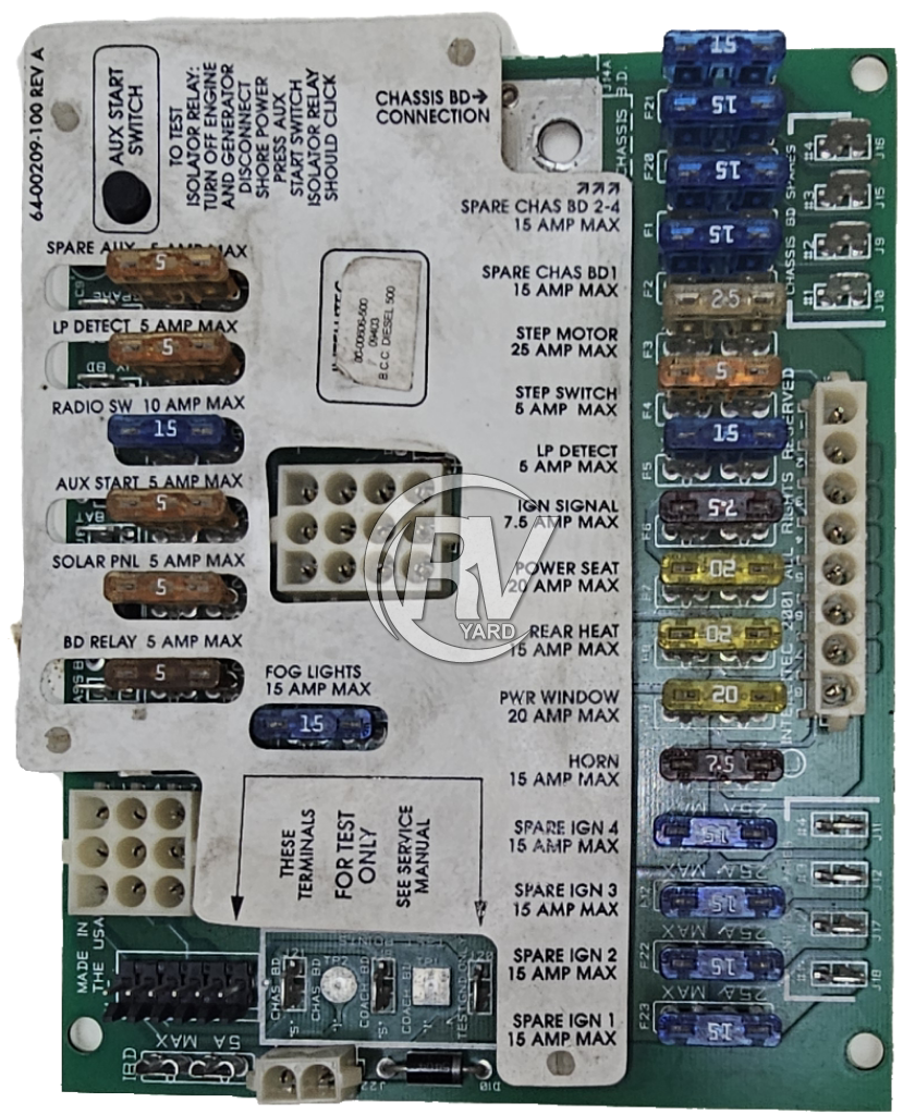 Used Intellitec Battery Control Center 00-00606-100 Or 00-00606-500