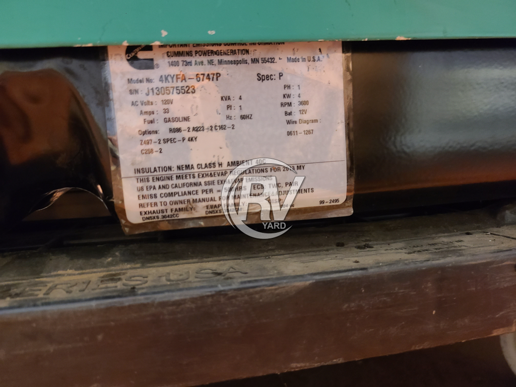 4000W Cummins Onan Quiet Gas Generator RV Yard