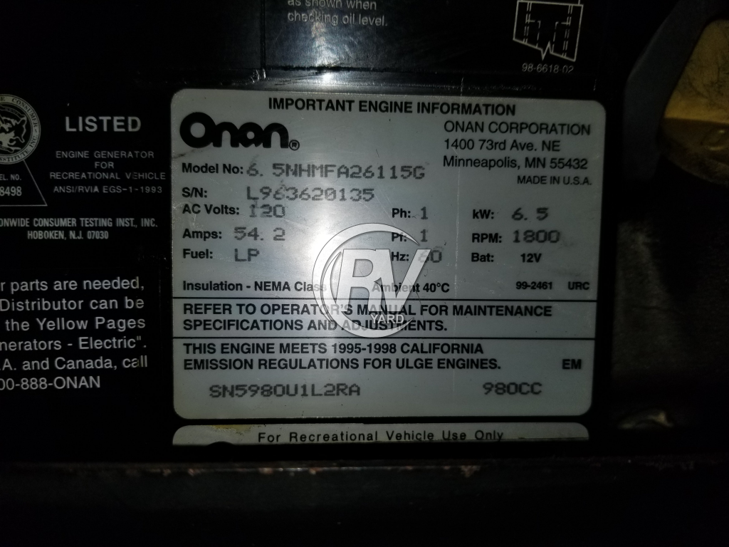 Onan Marquis 6500 LP Generator