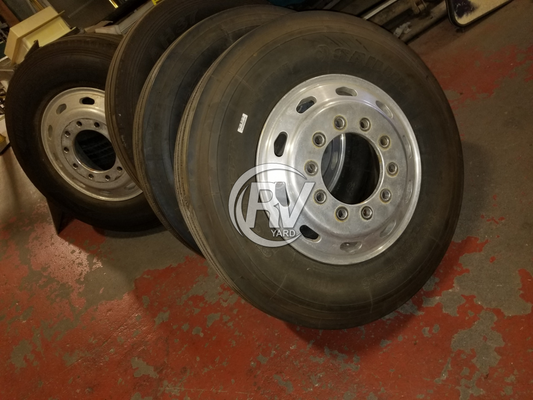 Set Of Rims And Tires 22.5 10 Lug Hub Piloted