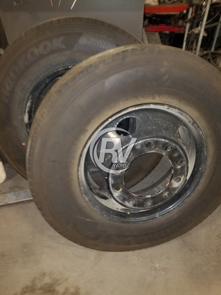 Set Of Rims And Tires 22.5 10 Lug Hub Piloted