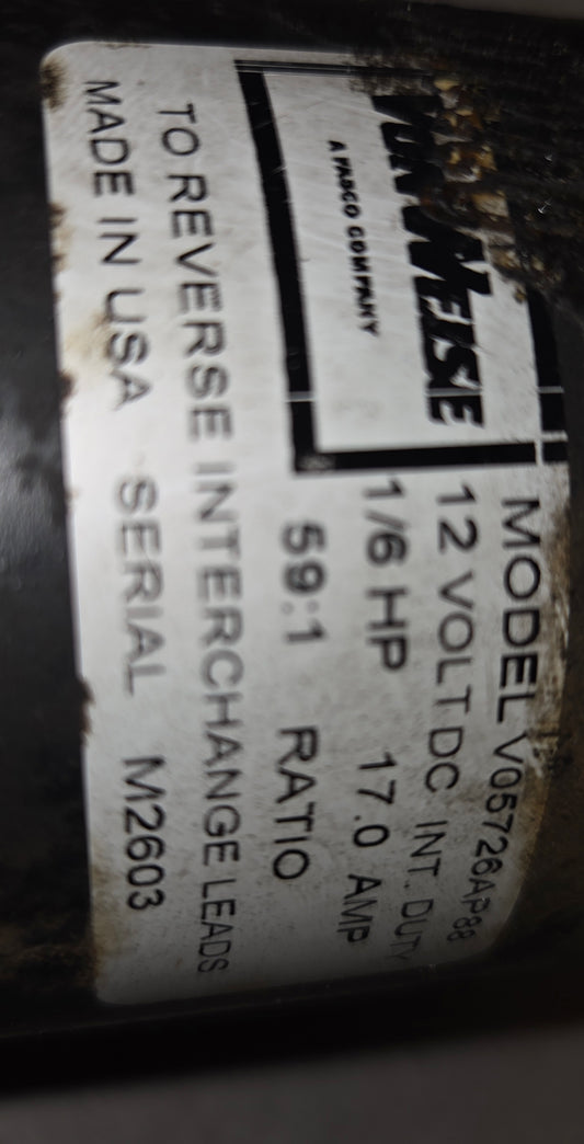 Used VonWeise Slide Out Motor P/N V05726AP88