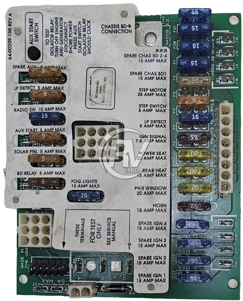 Used Intellitec Battery Control Center 00-00606-100 Or 00-00606-500