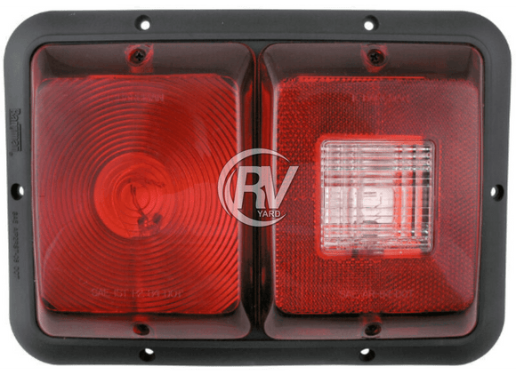 New Bargman Double Tail Light 5 Function Rectangle Black Base